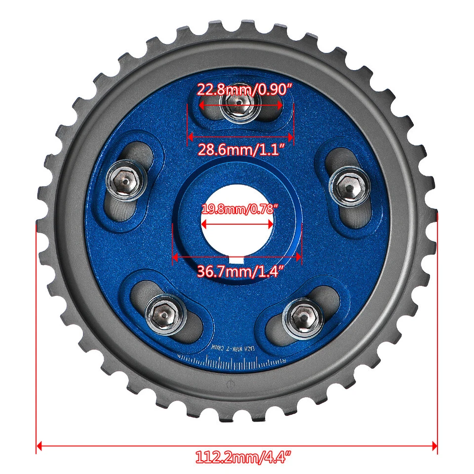 Poleas de engranaje de distribución de engranajes de eje de leva ajustable para Honda Civic Sohc D15/D16 Foto 2 de 4