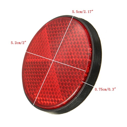 2Pcs Round Safety Warning Reflector Round For Car Motorcycle Bike Screw Bolt Red - Picture 5 of 13