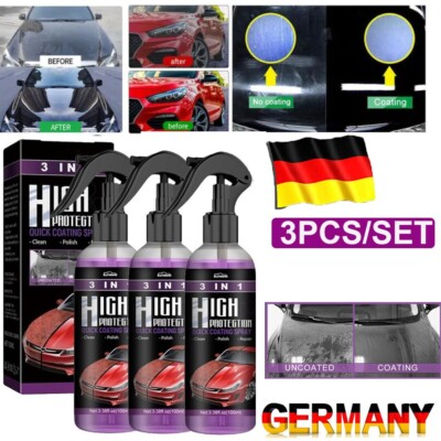 3X 100ml High Protection Quick Car Coat Ceramic 3 in 1 Coating-Spray Hydrophobic