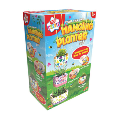 Malen Sie Ihren eigenen hängenden Übertopf 3 Keramik Pflanzen Blumentopf Basteln Aktivität Kit
