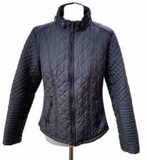Women's / Ladies Grey Weatherproof Full Zip Quilted Jacket Size L (uk 12)