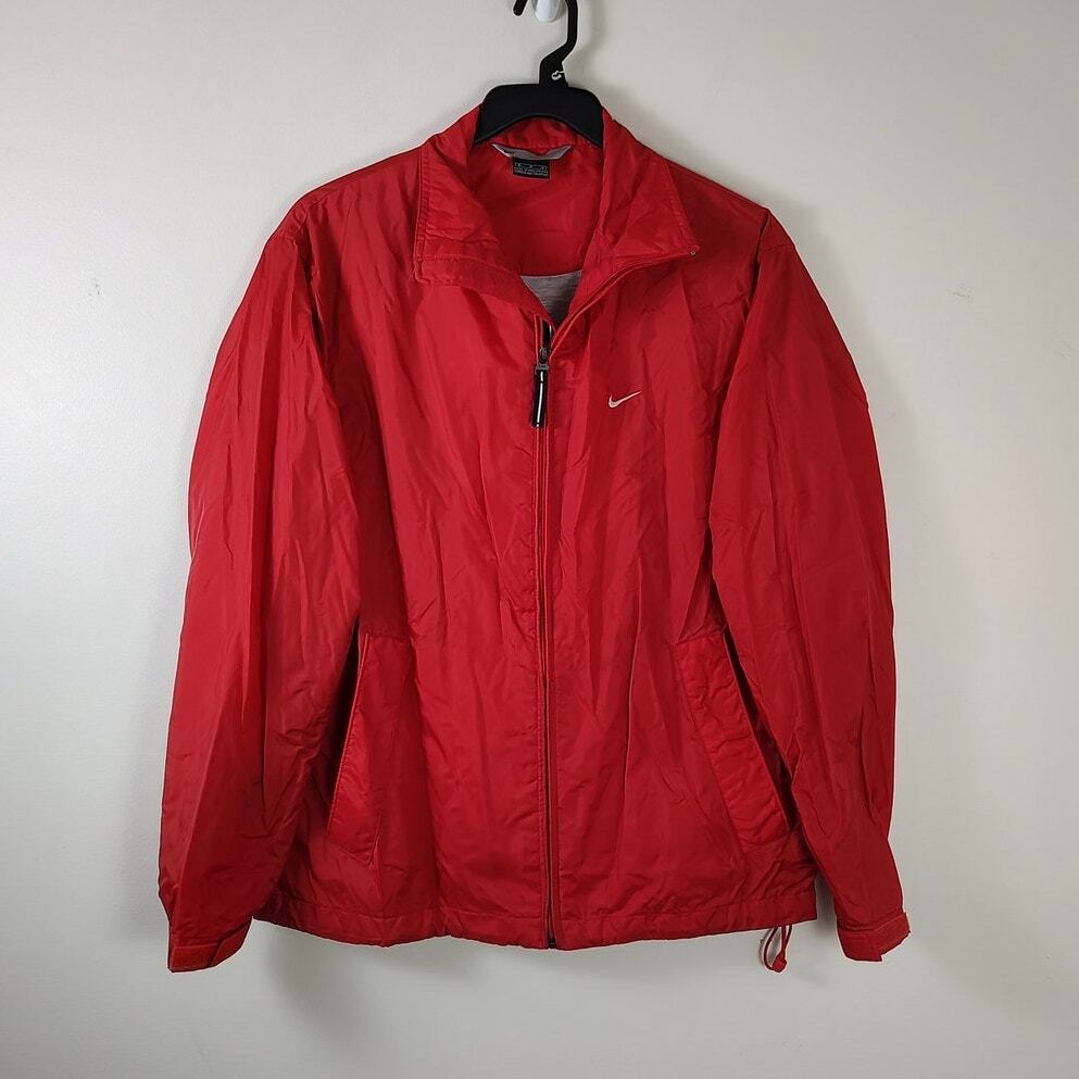 Vintage Y2K Nike activewear fleece lined windbreaker jacket full zip mens Medium