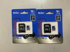 Memory Card Netec 64Gb Micro SD XC Micro SDXC  - LOT OF 2