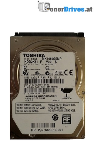 Toshiba -HDD2K61- 665055-001-1 TB - SATA - PCB G002825A Rev.*