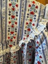 Valentine Lanz of Salzburg 100 Cotton Flannel Nightgown sz L Hearts stripe