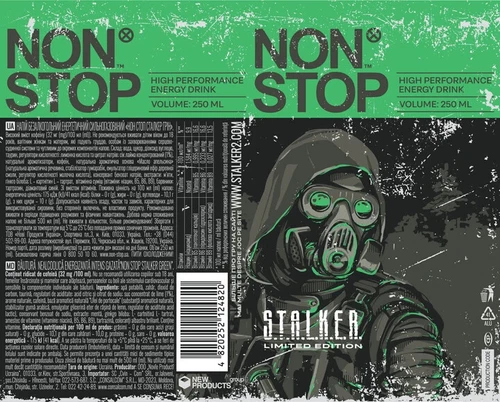 NON STOP S.T.A.L.K.E.R. GREEN Energy Drink  EMPTY Can 250ml Ukraine 2025 Collect - Picture 10 of 11