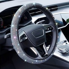 Diamante Car Steering Wheel Cover Diamond Sparkle Bling Women Gift Accessories