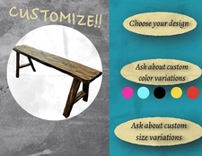 Customizable Vintage Rustic Natural Wood Accent Bench For Home Decor