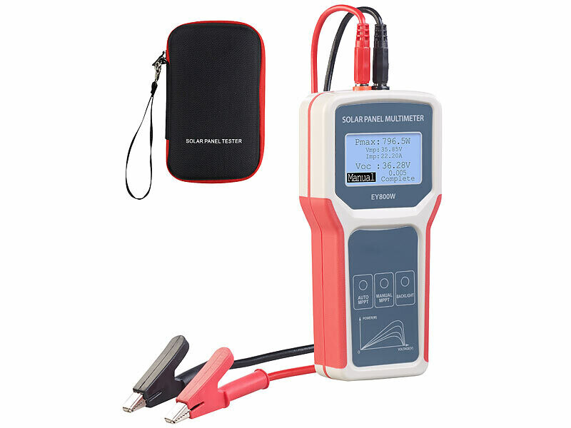 Multimètre pour panneau solaire 800W avec écran LCD rétroéclairé