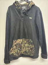 Billabong Mens A/Div Furnace Anorak Fleece Fleece Jacket Black Camo L #6B2B