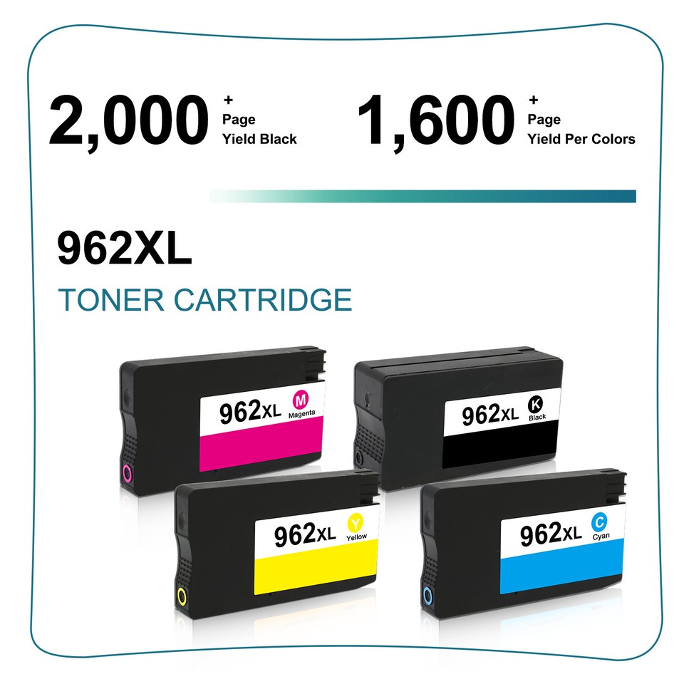 962XL Printer Ink for HP 962 XL OfficeJet Pro 9015 9019 9016 9018 9020 ...