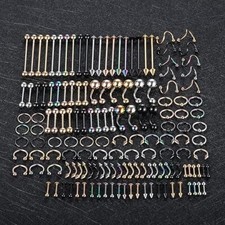 150PCS Body Piercing Jewelry Lot 14G 16G 20G Stainless Assorted Styles NEW