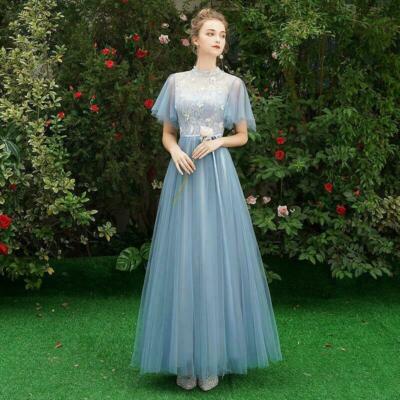 2022 Elegant Womens Prom Wedding Bridesmaid A Line Dress Lace Formal Ball  Gown D | eBay