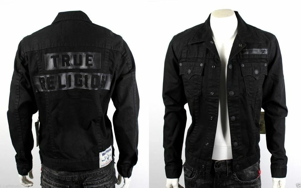 Black true sale religion jean jacket