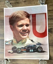 NOS EARLY 1970'S SUNOCO SPECIAL MARK DONOHUE RACE POSTER MCLAREN #66 ORIGINAL