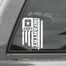 DISTRESSED UNITED STATES ARMY FLAG INFANTRY VINYL DECAL STICKER U.S. ARMY