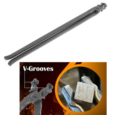 V-Jaw Tongs for 1/2''Round & Square Stock Blacksmith Anvil Vise Forge Tong Tool