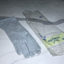 Vintage Gloria Light Blue Women's 10.5" Long Gloves - Size: 6-1/2 - in Bag