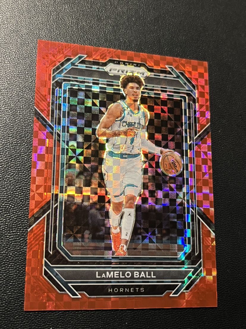 2022-23 Prizm - LaMelo Ball - Red Power Prizm SSP /75 - Charlotte Hornets #150