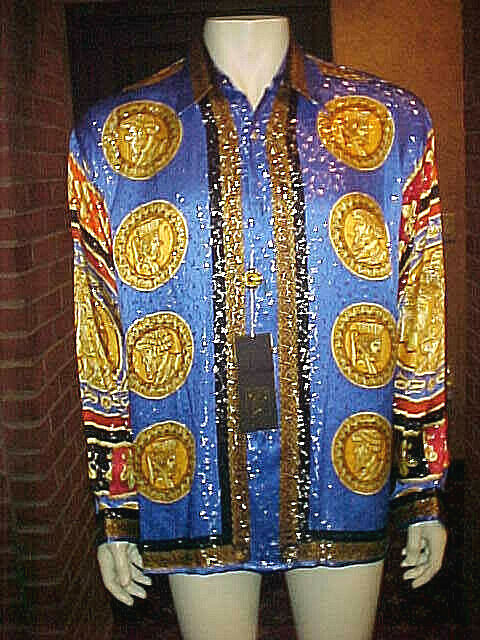 NWT MENS CREME DE SILK METALLIC SILK SHIRT STYLE PERSIAN 7032 GORGEOUS MED. | Australia