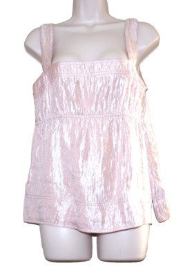 APRIORI  Blush VISCOSE BLEND WOMEN SLEEVELESS CRINKLE TOP Tank SIZE:6