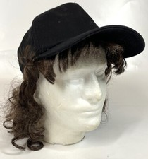 Halloween Costume Vintage Waynes World Faux Hair Trucker Snap Back Hat Cap