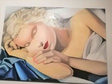 tamara de lempicka sleeping girl QUADRO AD OLIO SU TELA 50x70 cm