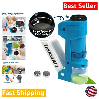 Mini Handheld Microscope for Kids 5-12 Years Old - Science Kit with 50x Zoom