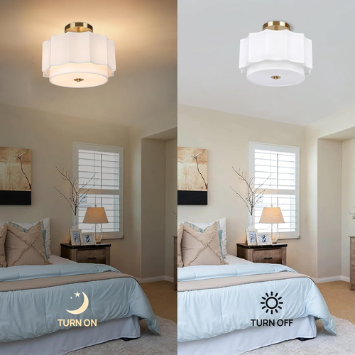 3-Light Semi Flush Mount Ceiling Light Fixture Modern Close to Ceiling Light wit - Bild 2 von 9