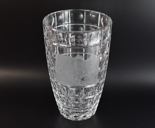 Art Deco Keepsake Crystal Glass Vase Warsaw Mermaid & Barbican Warszawa - Picture 11 of 15
