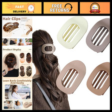 4-Pack Duckbill Hair Clips, Flat Claw Design, Solid Color, Elegant for All Hair