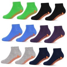 Boys Girls Non-Slip Toddler Socks Grip Ankle Sticky 6-9 Years 1 Boys 6 Pairs