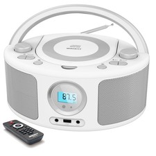 Radio Portatili Boombox con Bluetooth Telecomando Lettore CD Stereo con Radio FM