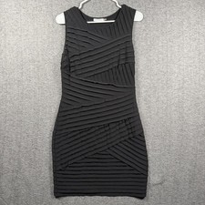 Calvin Klein Dress Womens 8 Black Bandage Bodycon Sleeveless Cocktail Knit Mini