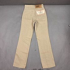 Vintage Levis Jeans Boys 11 Beige 80s Made In USA Deadstock Slim Straight 22x26