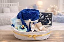 Luxury Newborn Baby Gift Basket Baby Shower Gift Set for New Parents Baby Boy