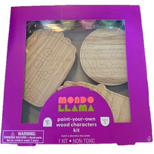 NIB Mondo Llama Paint-your-own Wood Characters Kit taco fries donut