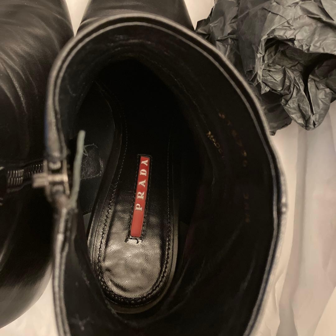 Rare PRADA Short Boots Shoes EU 38.5 US 8.5 Black Authentic from JAPAN thumbnail 17