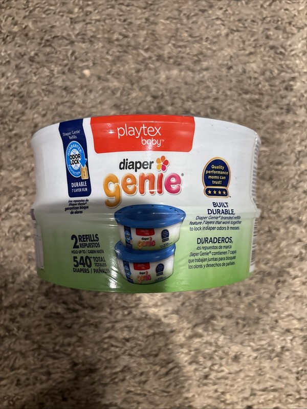 Playtex Diaper Genie Refill 2 Pack , 540 Diaper bags  - Factory Sealed 