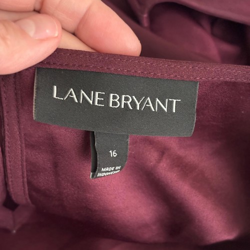Lane Bryant Tank Cami 16 Burgundy Blouse Hi Lo Stretch Minimalist Quiet Luxury - Picture 8 of 11
