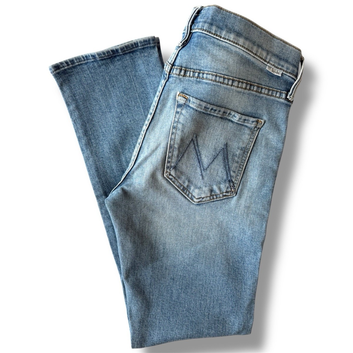 Mother The Ditcher Crop Jeans High Rise Straight Ankle Size 24