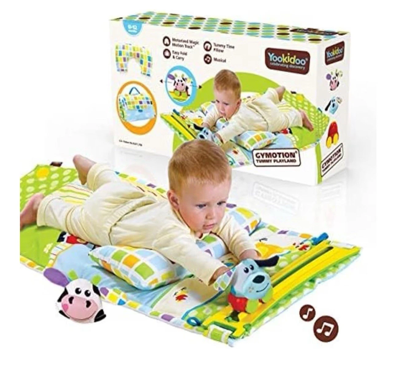 Yookidoo Baby gym/play mat 3 stage accessory w/motorized robot track 20 develop