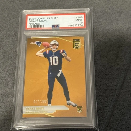 2024 Panini Donruss Elite - Rookies Drake Maye #185 Orange /399 (RC) PSA 9