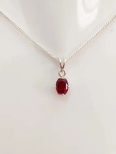 24 Ct Natural Red Ruby Pendant Sterling Silver Fancy Cut Gemstone Jewelry