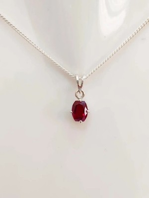 24 Ct Natural Red Ruby Pendant Sterling Silver Fancy Cut Gemstone Jewelry