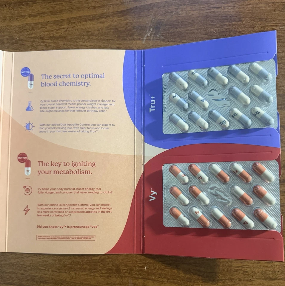 Nuevo y FRESCO TruVision Health 7 días paquete de muestra de pérdida de peso ahora TRU+ y VY Foto 3 de 4