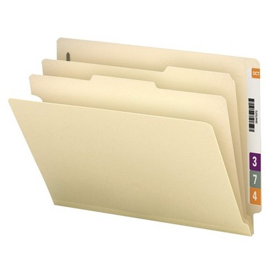 End Tab Classification File Folder, 2 Dividers, 2'' Expansion, Letter Size, Ma...