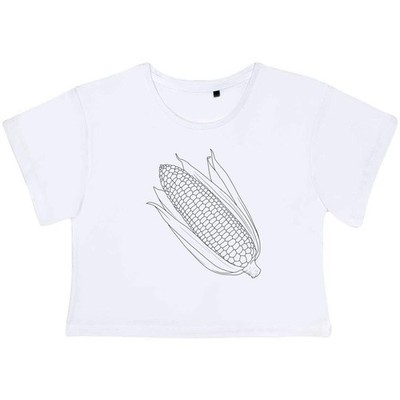 ''Corn On The Cob'' Damen Baumwolle Crop Tops (CO054630)