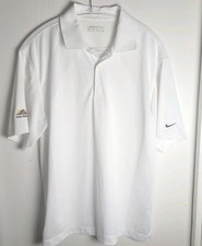Nike Golf Mens Dri-FIT Polo Shirt White Short Sleeve Performance Size Medium