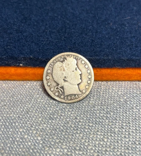 (#101917) Barber Quarter: 1904 O.  Good.  Better date!